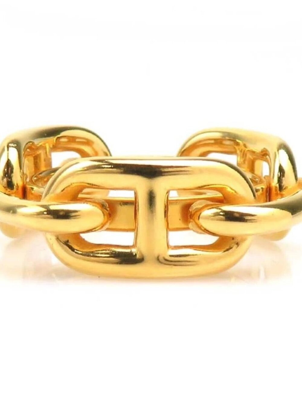 HERMES Chaine D'Ancre Scarf Ring Gold Metal